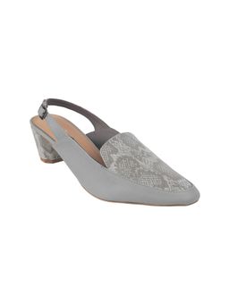 Mochi - Women Grey Casual Slip On Mules Heels