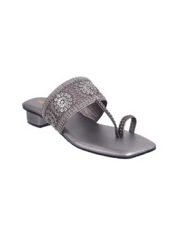 Metro - Women Grey Party One Toe Heels