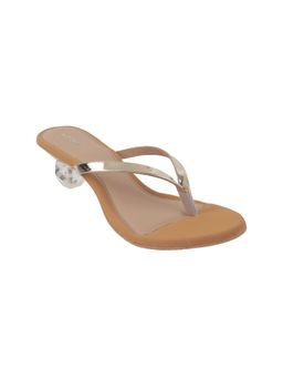 Mochi - Women Gold Party Block Heels