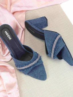 Mochi - Women Blue Casual Block Heels
