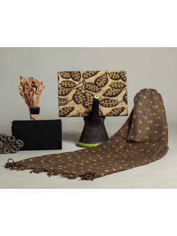 Meeranshi - Beige Ajrak Hand Block Print Cotton Unstitched Dress Material