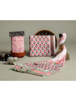 Meeranshi - White Hand Block Print Unstitched Dress Material