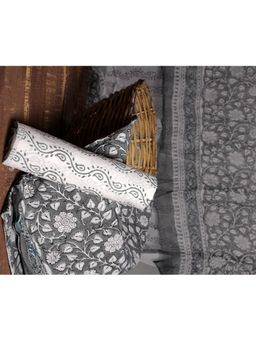 Meeranshi - Grey Exclusive Hand Block Print Unstitched Dress Material