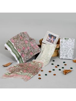 Meeranshi - Brown Exclusive Hand Block Print Unstitched Dress Material