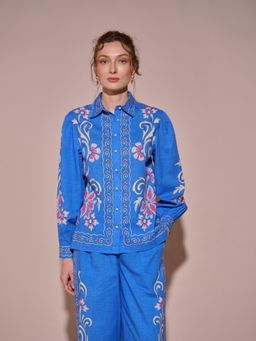 Style Island - Blue Isla Printed Shirt