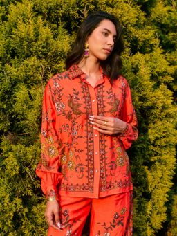 Style Island - Orange Freya Printed Shirt