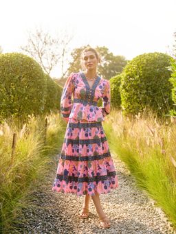 Style Island - Pink Edwina Printed Skirt