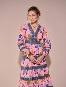 Style Island - Pink Edwina Peplum Top