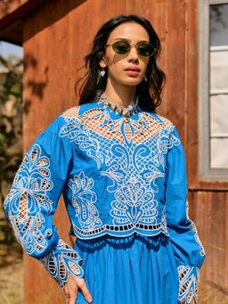 Style Island - Blue Jane Cutwork Top