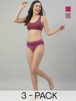 C9 Airwear - Multi-Color Stripes Polyamide Regular Briefs (Pack of 3)