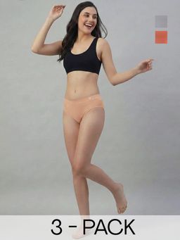 C9 Airwear - Multi-Color Solid Polyamide Regular Briefs (Pack of 3)