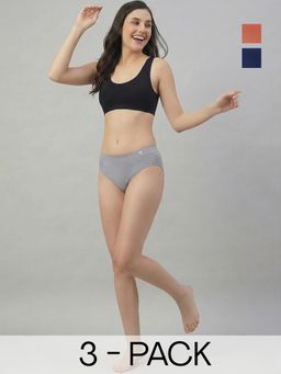 C9 Airwear - Multi-Color Solid Polyamide Regular Briefs (Pack of 3)