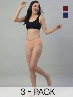 C9 Airwear - Multi-Color Solid Polyamide Regular Briefs (Pack of 3)