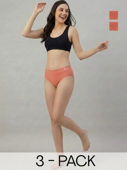 C9 Airwear - Peach Solid Polyamide Regular Briefs (Pack of 3)