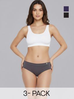 C9 Airwear - Multi-Color Solid Polyamide Regular Briefs (Pack of 3)