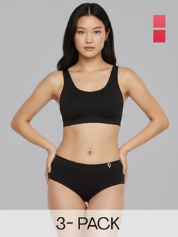 C9 Airwear - Multi-Color Solid Polyamide Regular Briefs (Pack of 3)