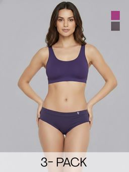 C9 Airwear - Multi-Color Solid Polyamide Regular Briefs (Pack of 3)