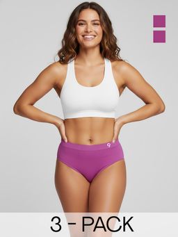 C9 Airwear - Purple Solid Polyamide Regular Briefs (Pack of 3)