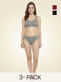 C9 Airwear - Multi-Color Solid Polyamide Regular Briefs (Pack of 3)