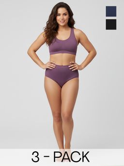 C9 Airwear - Multi-Color Solid Polyamide Regular Hipsters (Pack of 3)