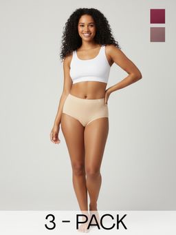 C9 Airwear - Multi-Color Solid Polyamide Regular Hipsters (Pack of 3)