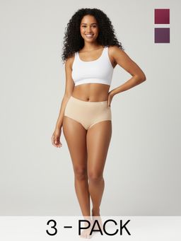 C9 Airwear - Multi-Color Solid Polyamide Regular Hipsters (Pack of 3)