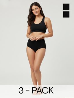 C9 Airwear - Black Solid Polyamide Regular Hipsters (Pack of 3)