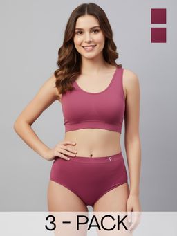 C9 Airwear - Maroon Solid Polyamide Regular Hipsters (Pack of 3)