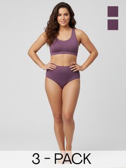 C9 Airwear - Purple Solid Polyamide Regular Hipsters (Pack of 3)