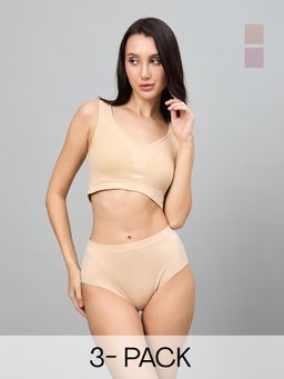 C9 Airwear - Multi-Color Solid Polyamide Regular Hipsters (Pack of 3)