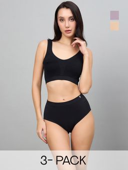 C9 Airwear - Multi-Color Solid Polyamide Regular Hipsters (Pack of 3)