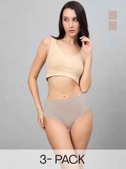 C9 Airwear - Grey Solid Polyamide Regular Hipsters (Pack of 3)