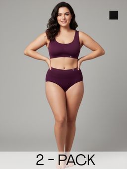 C9 Airwear - Multi-Color Solid Polyamide Regular Hipsters (Pack of 2)