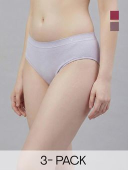 C9 Airwear - Multi-Color Solid Polyamide Regular Briefs (Pack of 3)