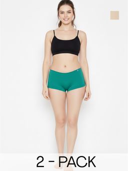 C9 Airwear - Multi-Color Solid Polyamide Regular Boy Shorts (Pack of 3)