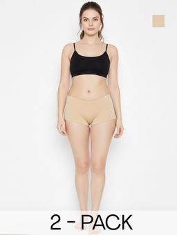 C9 Airwear - Nude Solid Polyamide Regular Boy Shorts (Pack of 3)