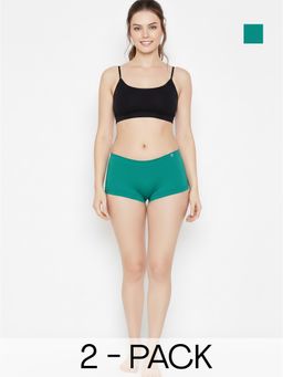 C9 Airwear - Teal Solid Polyamide Regular Boy Shorts (Pack of 3)