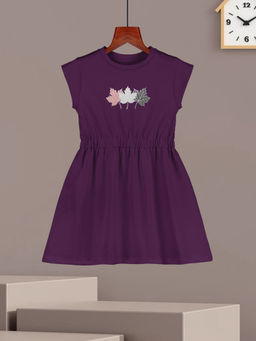 HELLCAT - Purple Printed Casual Dress