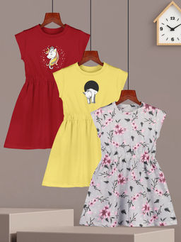 HELLCAT - Printed Casual Dress (Pack Of 3)