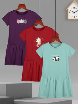 HELLCAT - Multi-Colour Casual Dress (Pack Of 3)