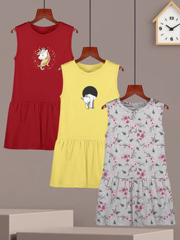 HELLCAT - Printed Sleeveless Dress (Pack Of 3)