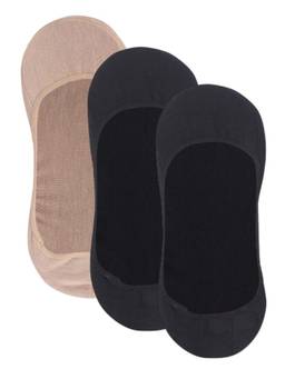 NEXT2SKIN - Womens Cotton Hidden Loafer Invisible Foot Liner Socks - Pack Of 3 - Multi-Color