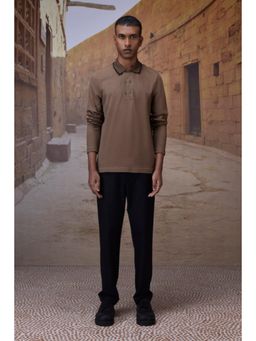 Genes Lecoanet Hemant - Warm Brown Long-Sleeve Polo T-Shirt