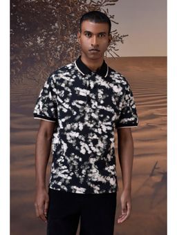Genes Lecoanet Hemant - Black Abstract Print Polo T-Shirt