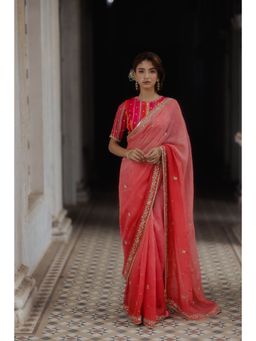 Paulmi & Harsh - Rose Pink Ombre Saree with Blouse
