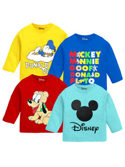 Kuchipoo - Disney Boys Regular Fit Full Sleeves Cotton T-Shirts (Pack of 4)