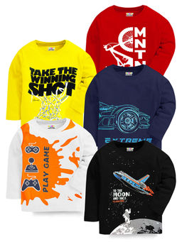 Kuchipoo - Boys Regular Fit Full Sleeves Cotton T-Shirts (Pack of 5)