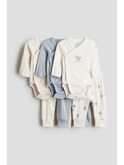 H&M - Kids Beige 6-Piece Bodysuit And Trousers Set