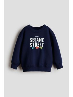 H&M - Boys Blue Printed Sweatshirt