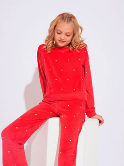 VERO MODA - Red Printed Relaxed Sweatshirt